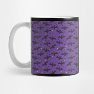 Halloween Bats with Moon and Stars Pattern Mug